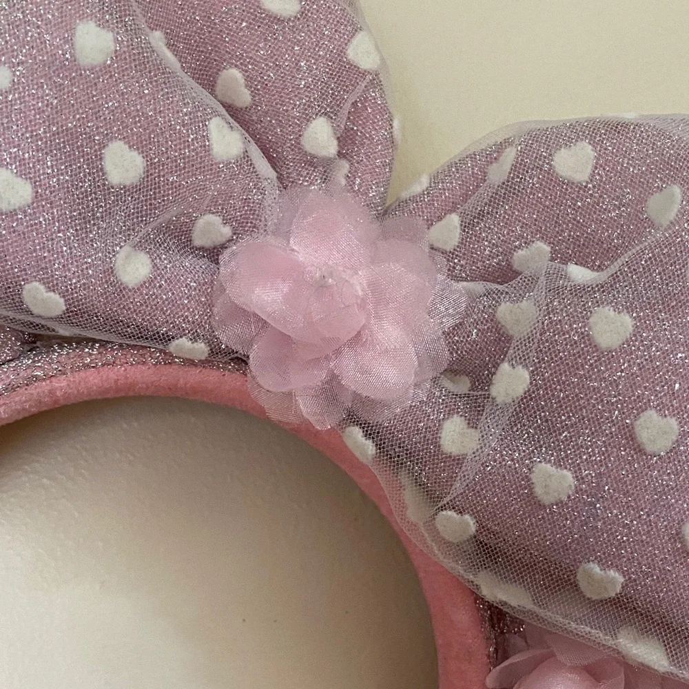 Disney Valentine’s Day Pink and White Minnie Mouse Ears - Picture 4 of 5